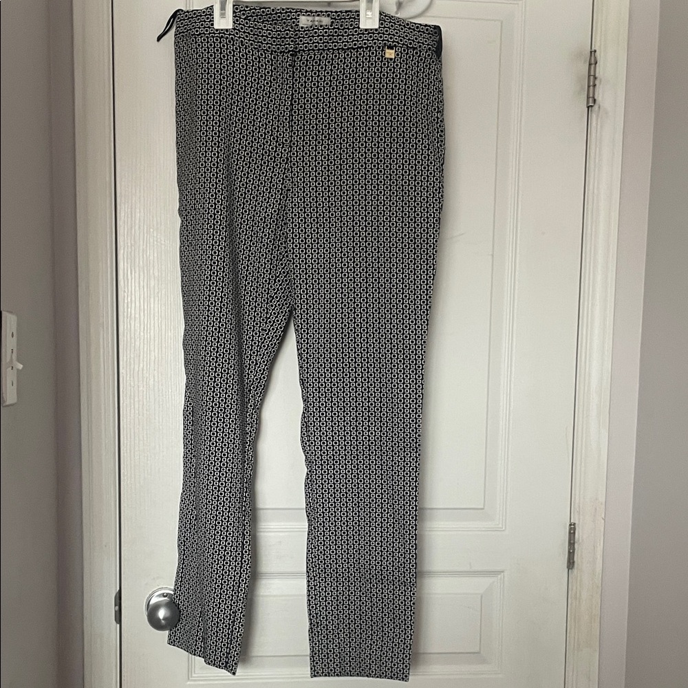 Tahari Men's Black and White Geometric Pants